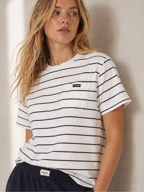 Parke White Tee with Stripes